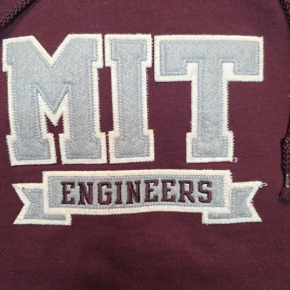 Champion MIT Hoodie Pullover Unisex Medium Maroon Vintage Champion